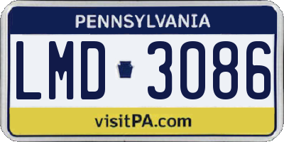 PA license plate LMD3086