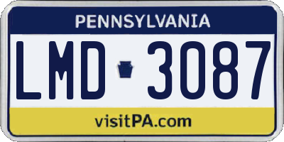 PA license plate LMD3087