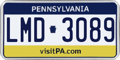PA license plate LMD3089