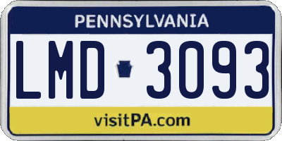 PA license plate LMD3093