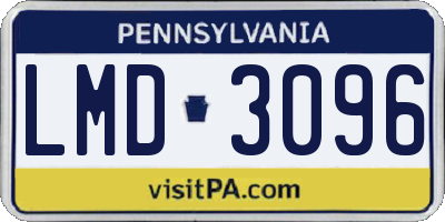 PA license plate LMD3096