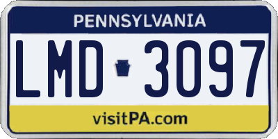 PA license plate LMD3097