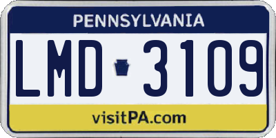 PA license plate LMD3109