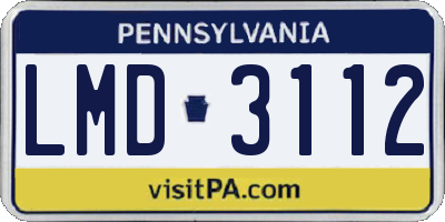 PA license plate LMD3112