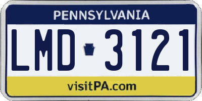 PA license plate LMD3121
