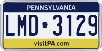 PA license plate LMD3129