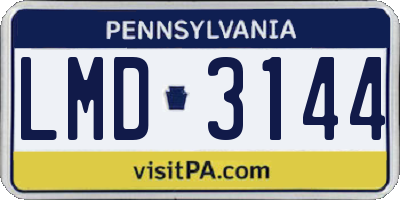 PA license plate LMD3144