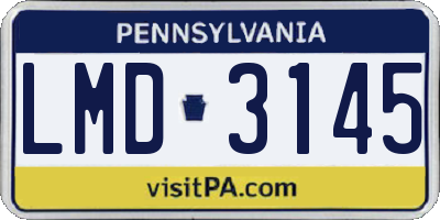 PA license plate LMD3145