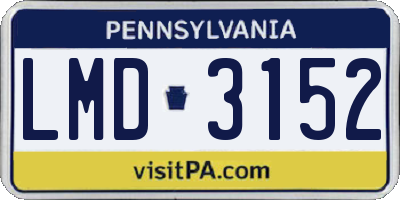 PA license plate LMD3152