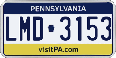 PA license plate LMD3153