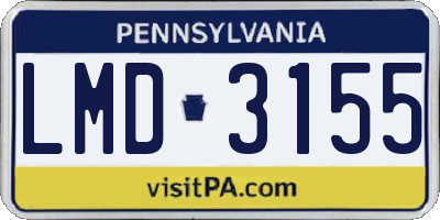 PA license plate LMD3155