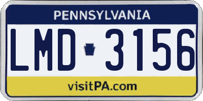 PA license plate LMD3156