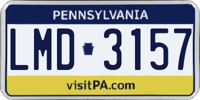 PA license plate LMD3157