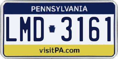 PA license plate LMD3161