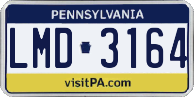 PA license plate LMD3164