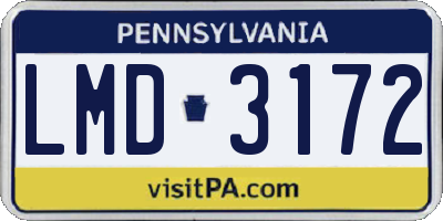 PA license plate LMD3172