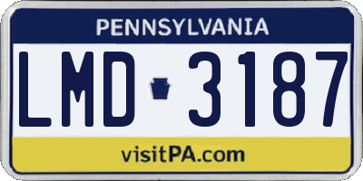 PA license plate LMD3187