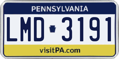 PA license plate LMD3191