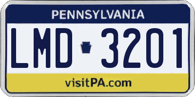 PA license plate LMD3201