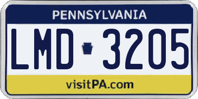 PA license plate LMD3205