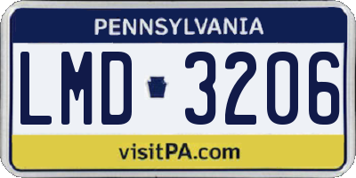PA license plate LMD3206