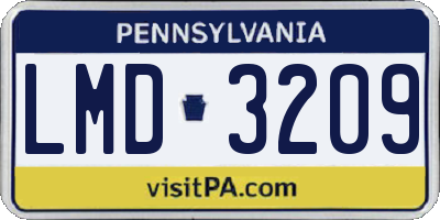 PA license plate LMD3209