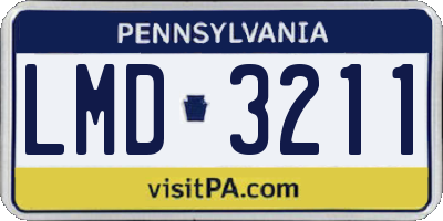 PA license plate LMD3211