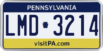 PA license plate LMD3214
