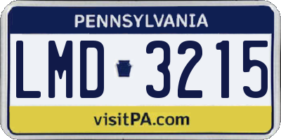 PA license plate LMD3215
