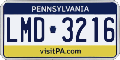 PA license plate LMD3216