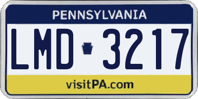PA license plate LMD3217