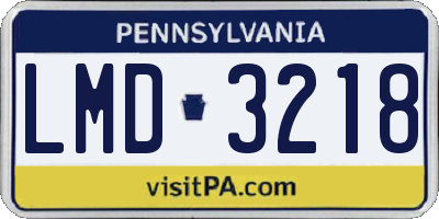 PA license plate LMD3218