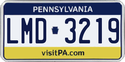 PA license plate LMD3219