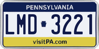 PA license plate LMD3221