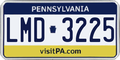 PA license plate LMD3225