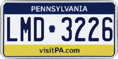PA license plate LMD3226