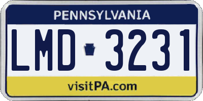 PA license plate LMD3231