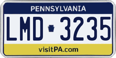 PA license plate LMD3235