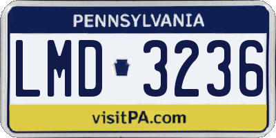 PA license plate LMD3236