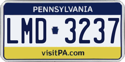 PA license plate LMD3237