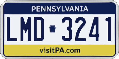 PA license plate LMD3241