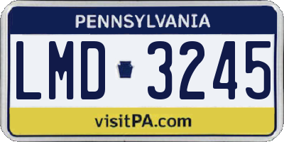 PA license plate LMD3245