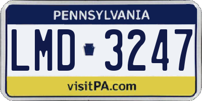 PA license plate LMD3247