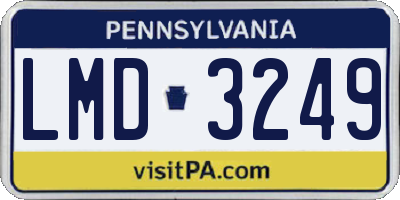 PA license plate LMD3249