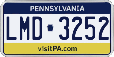 PA license plate LMD3252