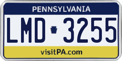 PA license plate LMD3255