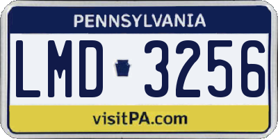 PA license plate LMD3256