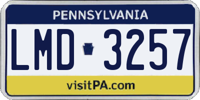 PA license plate LMD3257