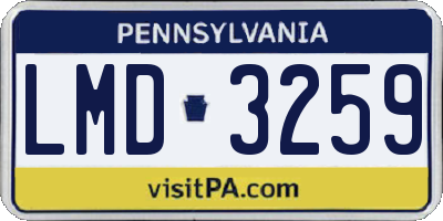 PA license plate LMD3259