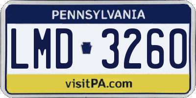 PA license plate LMD3260